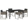 vidaXL Garden Dining Set 5 pcs Grey Poly Rattan