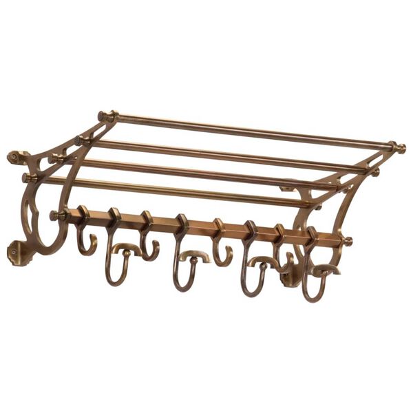 vidaXL Luggage Rack with Coat Hangers Wall Mounted Aluminum