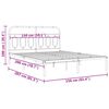vidaXL Bed Frame Black Steel 59x79 in King Size Bed Frame Rectangular