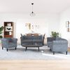 vidaXL Sofa Set Dark grey Velvet (100% polyester), plywood, solid wood