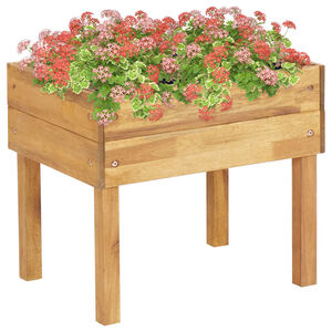 vidaXL Garden Planter Natural wood color Solid Acacia wood with PVC foil