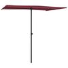 vidaXL Garden Parasol Bordeaux Red Polyester, Aluminum 78.7 x 59.1 in