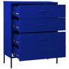 vidaXL Chest Of Drawer Navy Blue Steel Medium Levelers