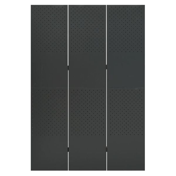 vidaXL 3-Panel Room Divider Anthracite 47.2"x70.9" Steel