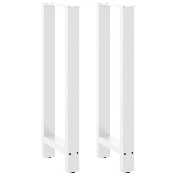 vidaXL Coffee Table Leg Set of 2 White Steel Adjustable Feet