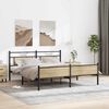 vidaXL Bed Frame Sonoma Oak Steel, Engineered Wood Full Bed Frame