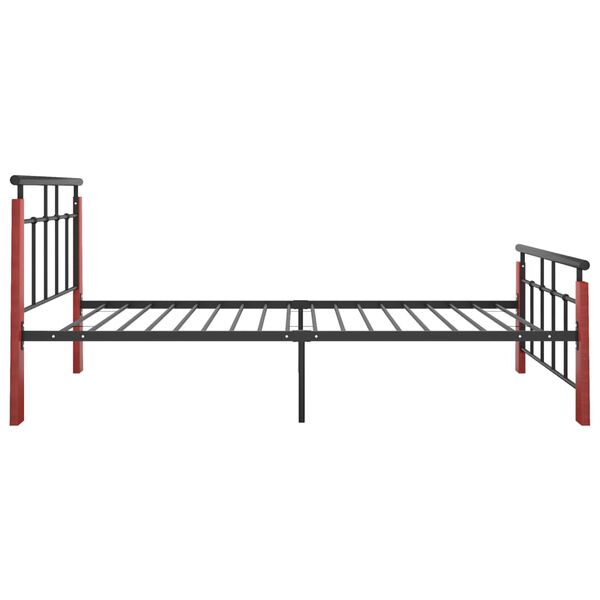 vidaXL Bed Frame Black Powder-coated metal Twin Bed Frame Rectangular