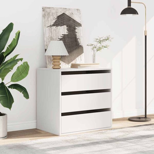 vidaXL Chest Of Drawers White Engineered Wood Medium Chest Of Drawers