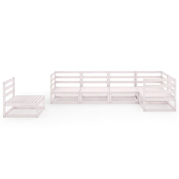 vidaXL Garden Lounge Set White Solid Pinewood Medium Modular