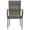 vidaXL Dining Chair Set of 2 Grey Poly Rattan Standard Stackable