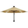 vidaXL Garden Parasol Taupe Polyester Large Adjustable Armrests