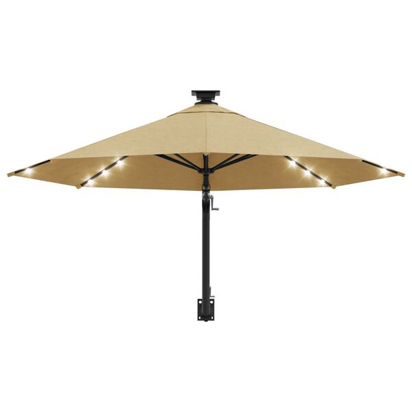 vidaXL Garden Parasol Taupe Polyester Large Adjustable Armrests