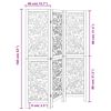 vidaXL Room Divider 3 Panels Black Solid Wood Paulownia