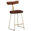 vidaXL Bar Stool Set of 2 Brown Solid Mango Wood, Iron Standard