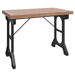 vidaXL Dining Table Brown and black Solid fir wood, Iron