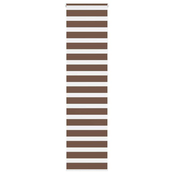 vidaXL Zebra Blind Brown Polyester, Aluminum 25.6 x 90.6 in