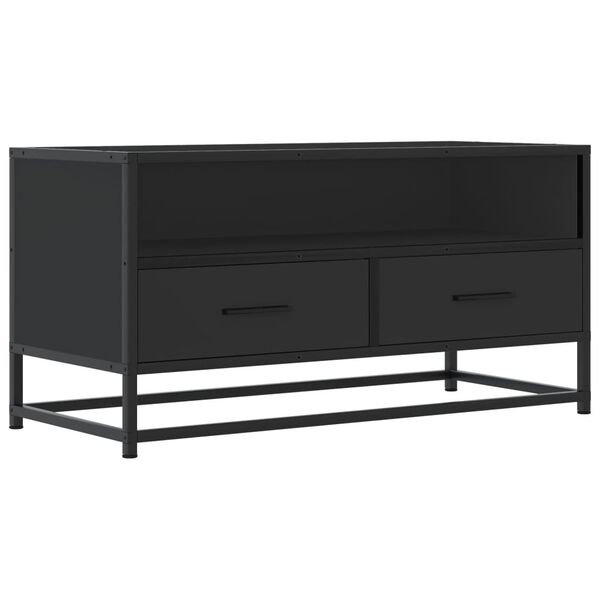vidaXL TV Cabinet Black Engineered wood, metal 31.5 x 13.6 x 15.7 in