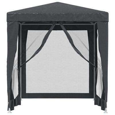 vidaXL Party Tent with 4 Mesh Sidewalls Anthracite 6.6'x6.6' HDPE