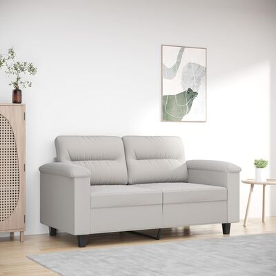 vidaXL 2-Seater Sofa Light Gray 47.2" Microfiber Fabric