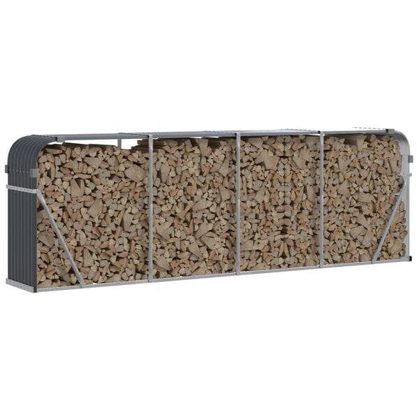 vidaXL Log Holder Anthracite 118.1"x17.7"x39.4" Galvanized Steel
