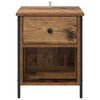 vidaXL Bedside Cabinet with Drawer Old Wood 15.75 x 16.54 x 19.69 in