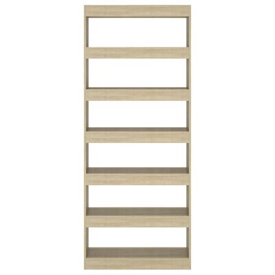 vidaXL Book Cabinet/Room Divider Sonoma Oak 31.5"x11.8"x78" Engineered Wood