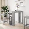 vidaXL Bar Table Concrete grey Engineered wood 40.2x19.7x40.7 in