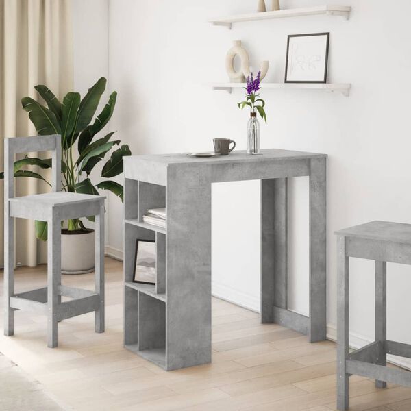 vidaXL Bar Table Concrete grey Engineered wood 40.2x19.7x40.7 in
