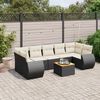 vidaXL Garden Sofa Set Black PE Rattan Large Modular Garden Sofa Set