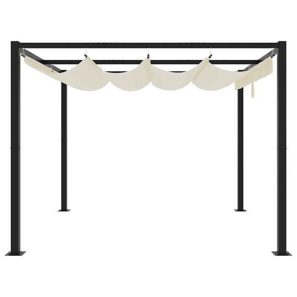 vidaXL Garden Gazebo Cream, Anthracite Steel, Polyester Large