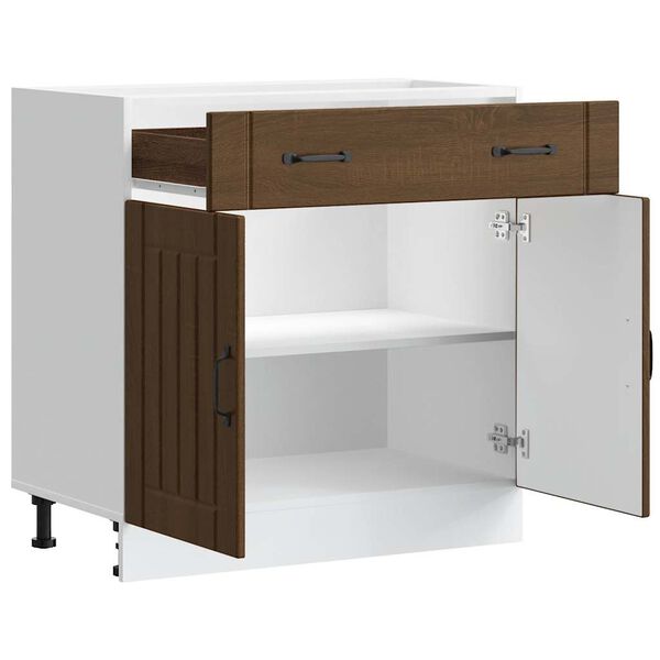 vidaXL Kitchen Base Cabinet Brown Oak Engineered Wood Medium