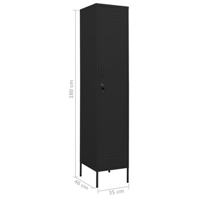 vidaXL Locker Cabinet Black 13.8"x18.1"x70.9" Steel