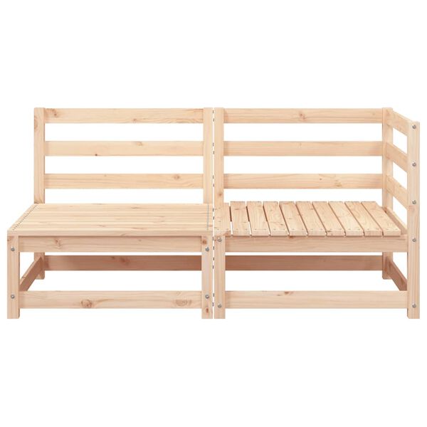 vidaXL Garden Sofa Pine wood Solid pine wood 2-Seater Modular