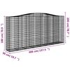 vidaXL Gabion Basket Set of 7 Silver Galvanized Iron Large