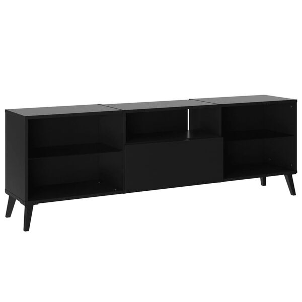FMD TV Cabinet Black Melamine-coated particle board Medium TV Cabinet