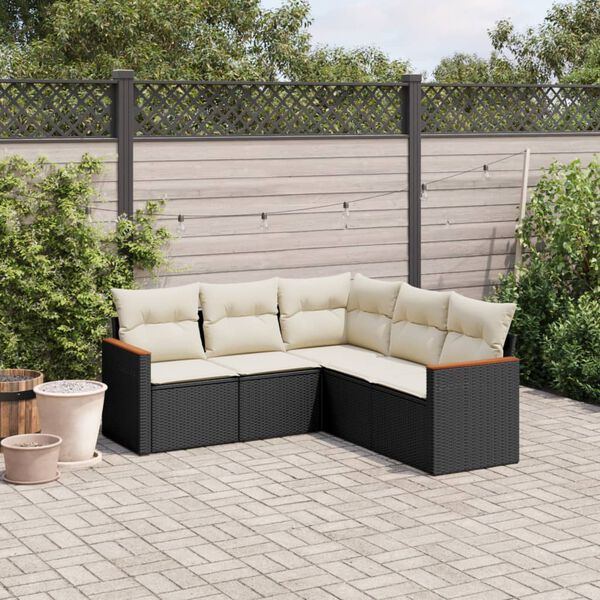 vidaXL Garden Sofa Set Black