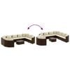 vidaXL Patio Sofa Set Set of 10 Brown, Cream White