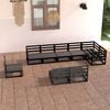 vidaXL Garden Lounge Set Black Solid pine wood Modular Garden Lounge Set