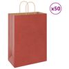 vidaXL Paper Bags 50 pcs with Handles Red 32x17x44 cm