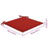 vidaXL Patio Chair Set of 8 Red cushions