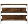 vidaXL Console Table Smoked Oak Engineered Wood, Metal Narrow