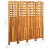 vidaXL 4-Panel Room Divider 63.4"x0.8"x66.9" Solid Acacia Wood