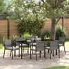 vidaXL Garden Dining Set 6 pcs Grey Powder-Coated Steel