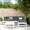 vidaXL Garden Lounge Set White Solid Pine Wood, Plywood Standard Modular