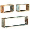 vidaXL Wall Cube Shelf Multicolor Solid reclaimed wood Small and large