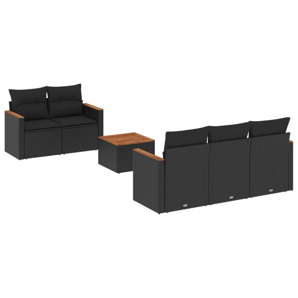 vidaXL Garden Sofa Set Black