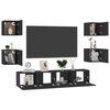 vidaXL TV Cabinet Black Engineered Wood Large TV Cabinet Rectangular