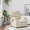 vidaXL Massage Recliner Chair Cream Faux leather, Metal, Plywood Regular