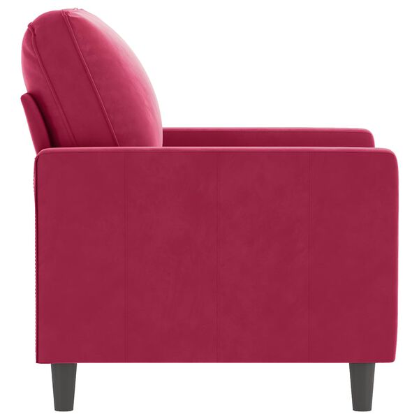 vidaXL Sofa Chair Wine Red Velvet (100% polyester), metal, textilene