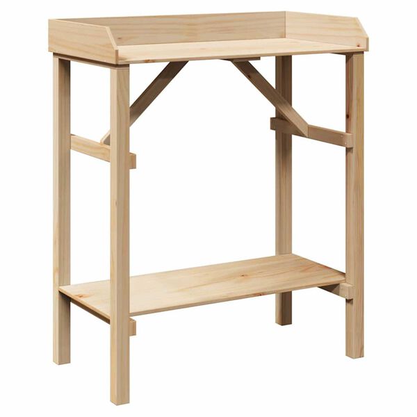 vidaXL Plant Stands with Shelf Brown 75 x 40 x 90 cm Solid pine wood